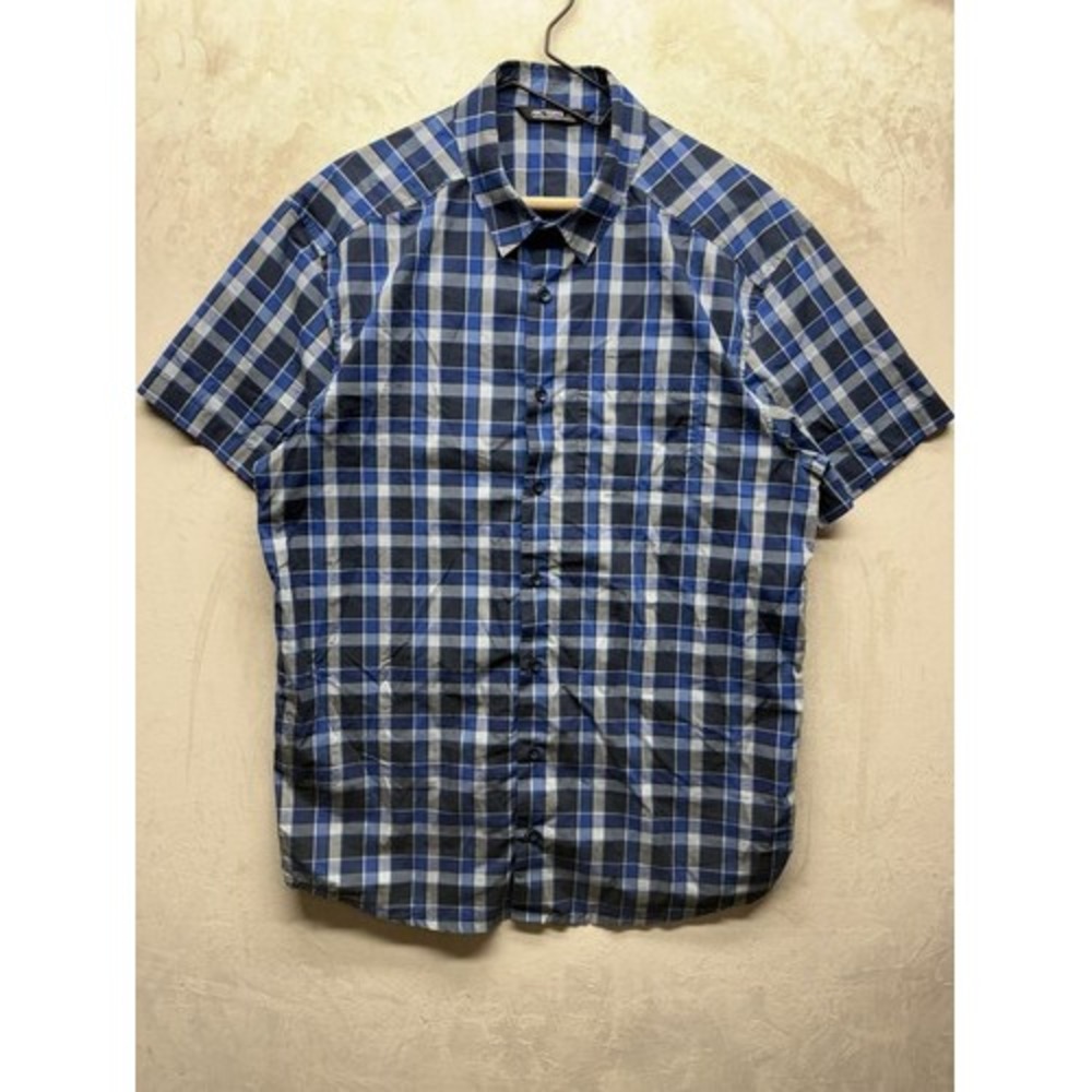 Arc'teryx Shirt Men Extra Large Brohm Short Sleeve Blue Plaid Button Up Gorpcore